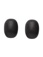 Romwe Black Oval Wooden Stud Earrings