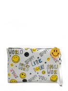 Romwe Emoji Pattern Chain Clutch Bag