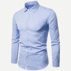 Romwe Men Cut Out Solid Shirt