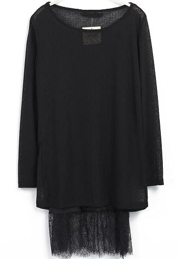 Romwe Sheer Lace Two Pieces Dress