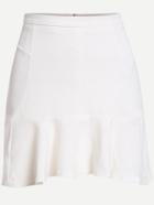 Romwe White Ruffle Hem A Line Skirt