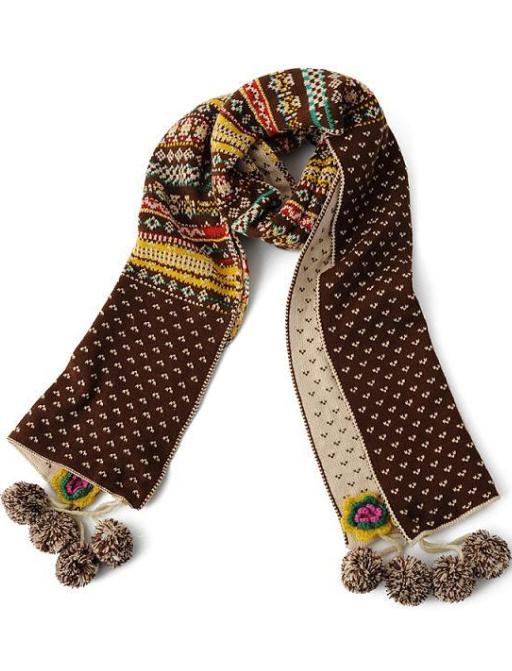 Romwe Handmade Flowers Coffee Scarves