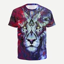 Romwe Guys Lion 3d Print Tee