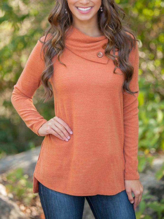 Romwe Buttons Long Sleeve Slim Knitwear