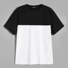 Romwe Guys Two-tone Round Neck T-shirt