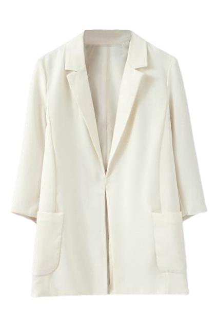 Romwe Loose White Sheer Blazer
