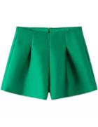 Romwe High Waist With Zipper Green Shorts