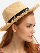 Romwe Apricot Fringe Roll-up Brim Hat