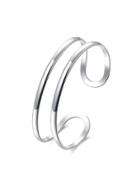 Romwe Silver Plated Smooth Bangle