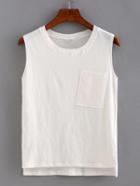 Romwe Pocket Front High-low Tank Top