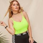 Romwe Plus Neon Lime Cami Top