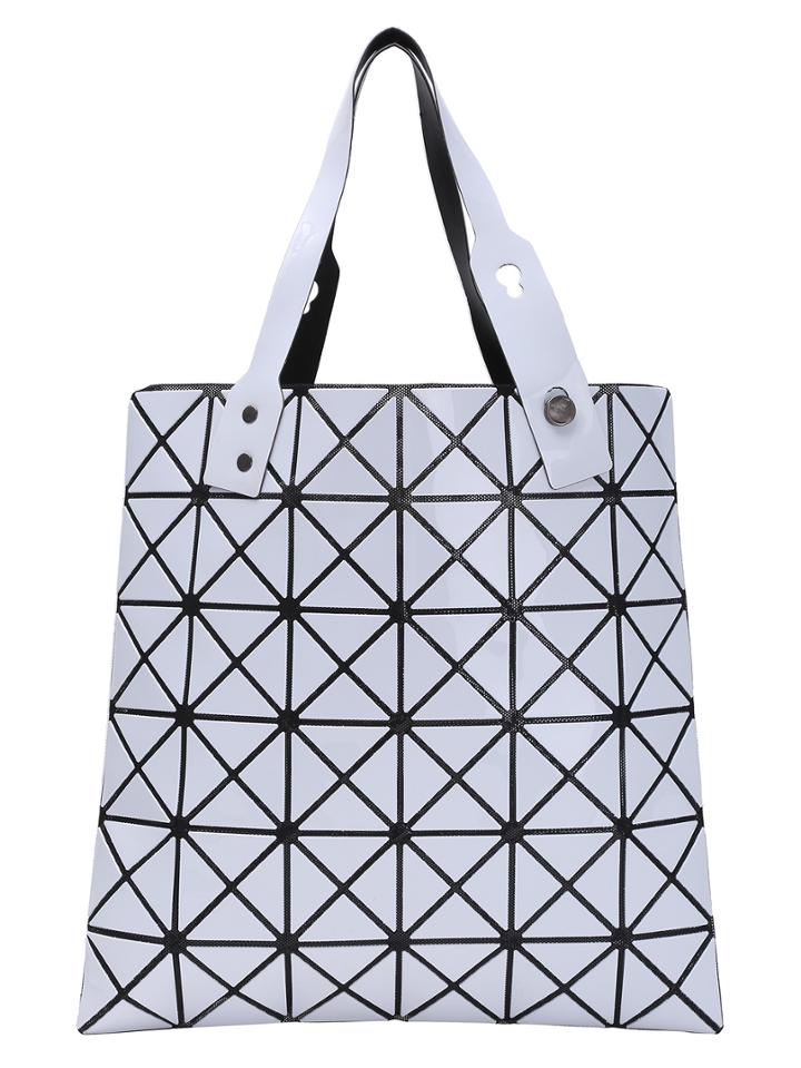 Romwe Faux Patent Adjustable Prism Bag