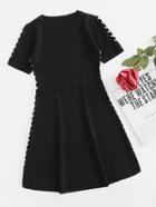 Romwe Nautical Rope Detail A Line Dress