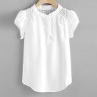 Romwe Plus Cut Out Henley Blouse