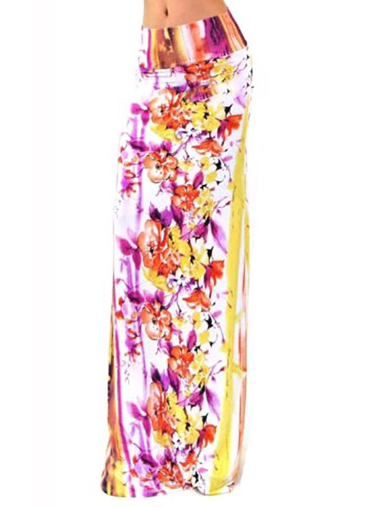 Romwe Florals Maxi Skirt