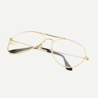 Romwe Men Top Bar Metal Frame Glasses