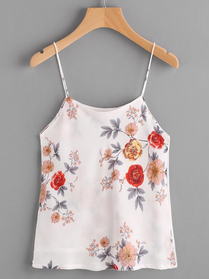 Romwe Floral Print Cami Top