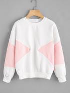 Romwe Color Block Thicker Sweatshirt