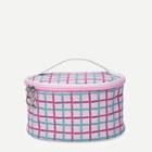 Romwe Zipper Around Plaid Makeup Bag