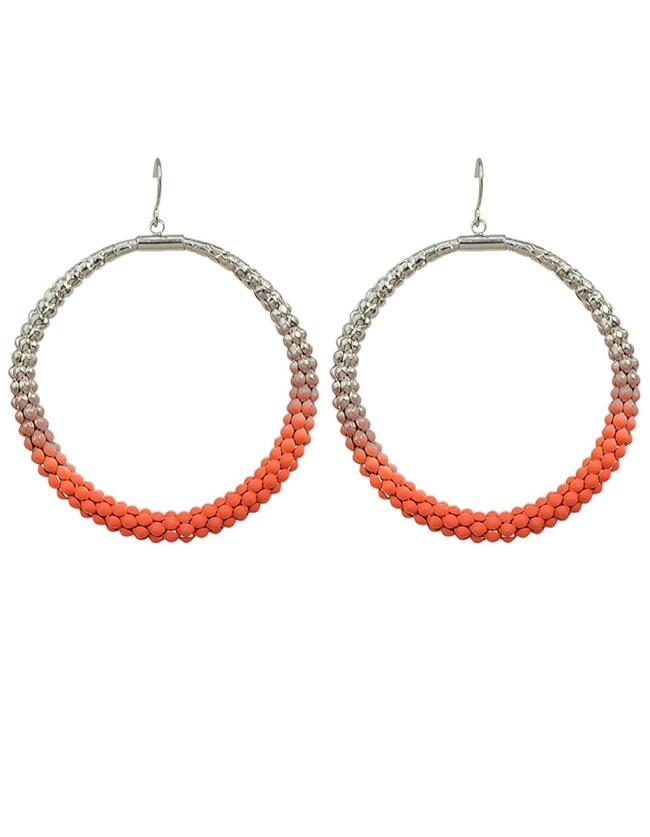 Romwe Orange Large Hoop Earrings