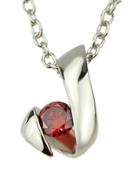 Romwe Red Diamond Silver Pendants Necklace