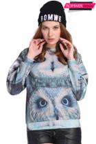 Romwe Romwe Owls Print Long-sleeved Sweatshirt
