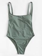 Romwe Low Back Adjustable Straps Swimsuit