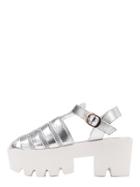 Romwe Silver Lug Sole Caged Cutout Gladiator Sandals