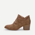 Romwe Plain Ruched Detail Western Ankle Boots