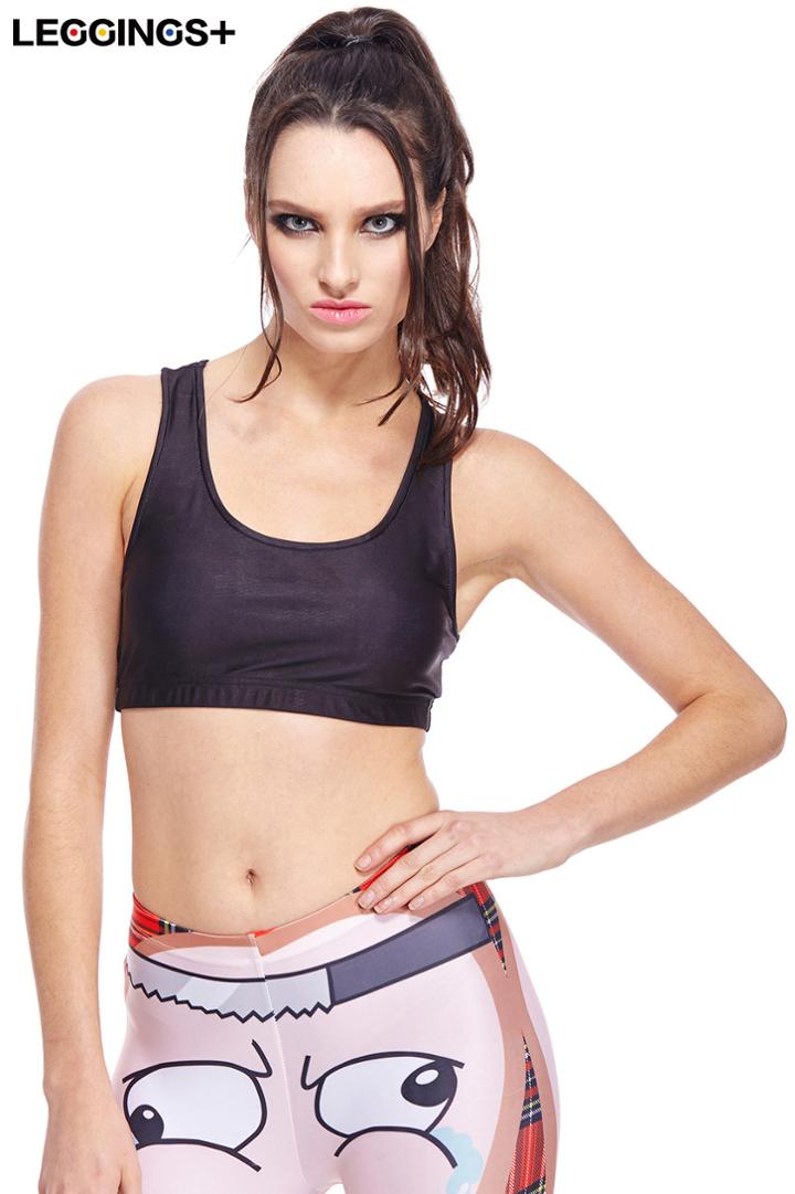 Romwe Romwe Black Sleeveless Cropped T-shirt