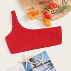 Romwe One Shoulder Swimming Top