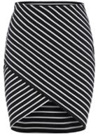 Romwe Black Cross Front Striped Bodycon Skirt