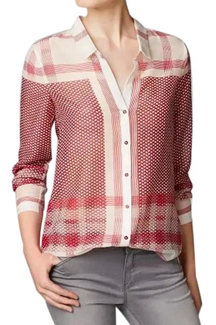 Romwe Asymmetric Dot Print Shirt