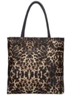 Romwe Brown Zipper Leopard Bag With Small Bag