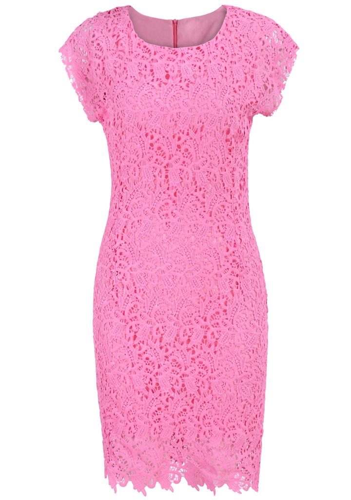 Romwe Round Neck With Zipper Lace Straight Dress