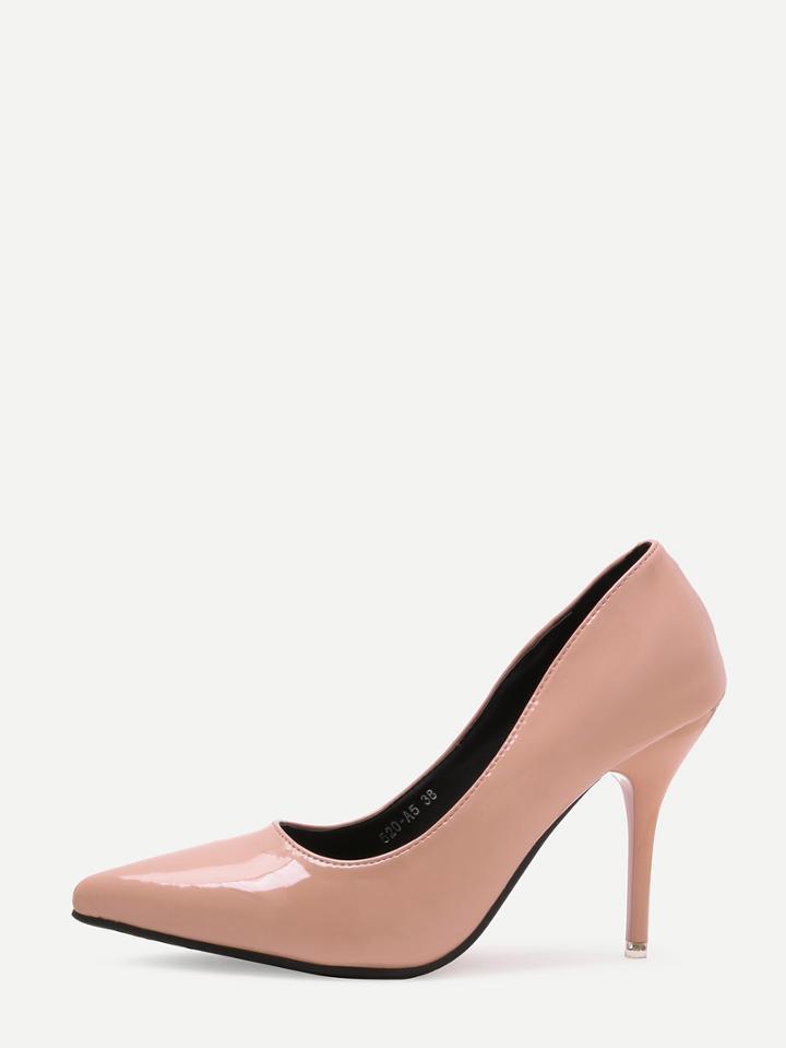 Romwe Nude Pointed Out Stiletto Heels Pumps