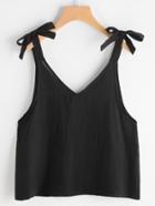 Romwe Bow Tie Strap Cami Top