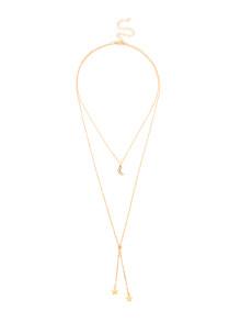 Romwe Layered Chain Lariat Necklace