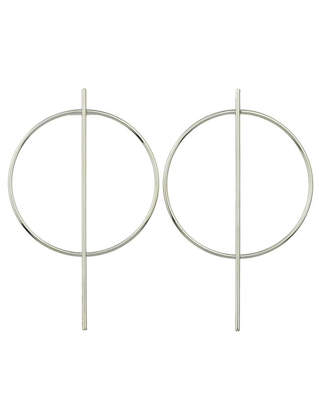 Romwe Silver Oversized Unique Stud Earrings