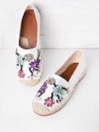 Romwe Crystal Decorated Lace Overlay Espadrille Flats