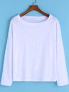 Romwe Round Neck White T-shirt