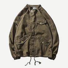 Romwe Men Drawstring Hem Solid Military Jacket