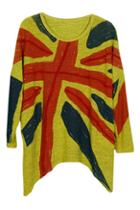 Romwe Union Jack Knitted Loose Jumper