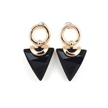 Romwe Triangle Design Gemstone Stud Earrings