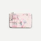 Romwe Flower Print Zipper Purse