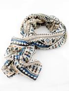 Romwe Blue Classic Geometric Print Scarves