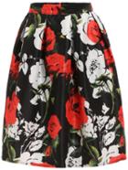 Romwe Florals A-line Skirt
