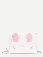 Romwe Rabbit Ear Design Pu Chain Bag