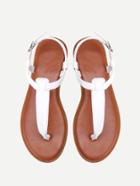 Romwe Pu T-strap Flat Sandals