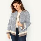Romwe Plus Tassel Embellished Open Front Geo Coat